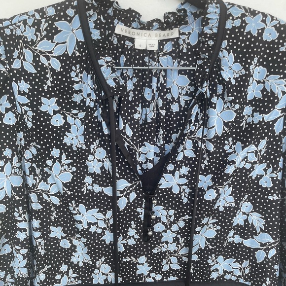 Veronica Beard RARE Hawken Floral Tiered Stretch Silk Dress - Picture 4 of 4